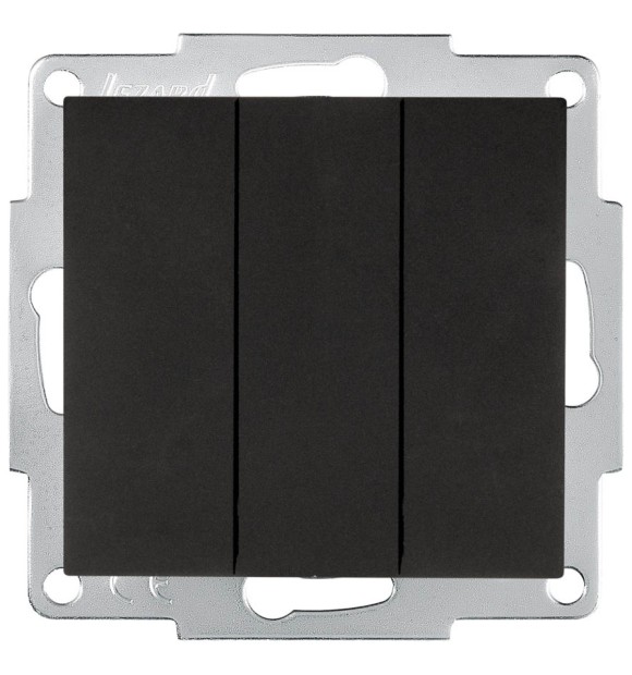 Intrerupator triplu 10A negru Vesna - Lezard