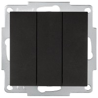 Intrerupator triplu 10A negru Vesna - Lezard