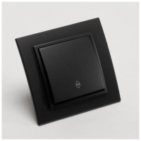 Intrerupator cap scara 10A negru mat Zena - Elbi - vedere laterala