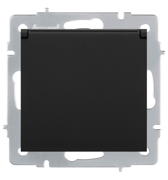 Priza Schuko cu capac 16A negru Vesna - Lezard