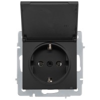 Priza Schuko cu capac 16A negru Vesna - Lezard - imagine 5