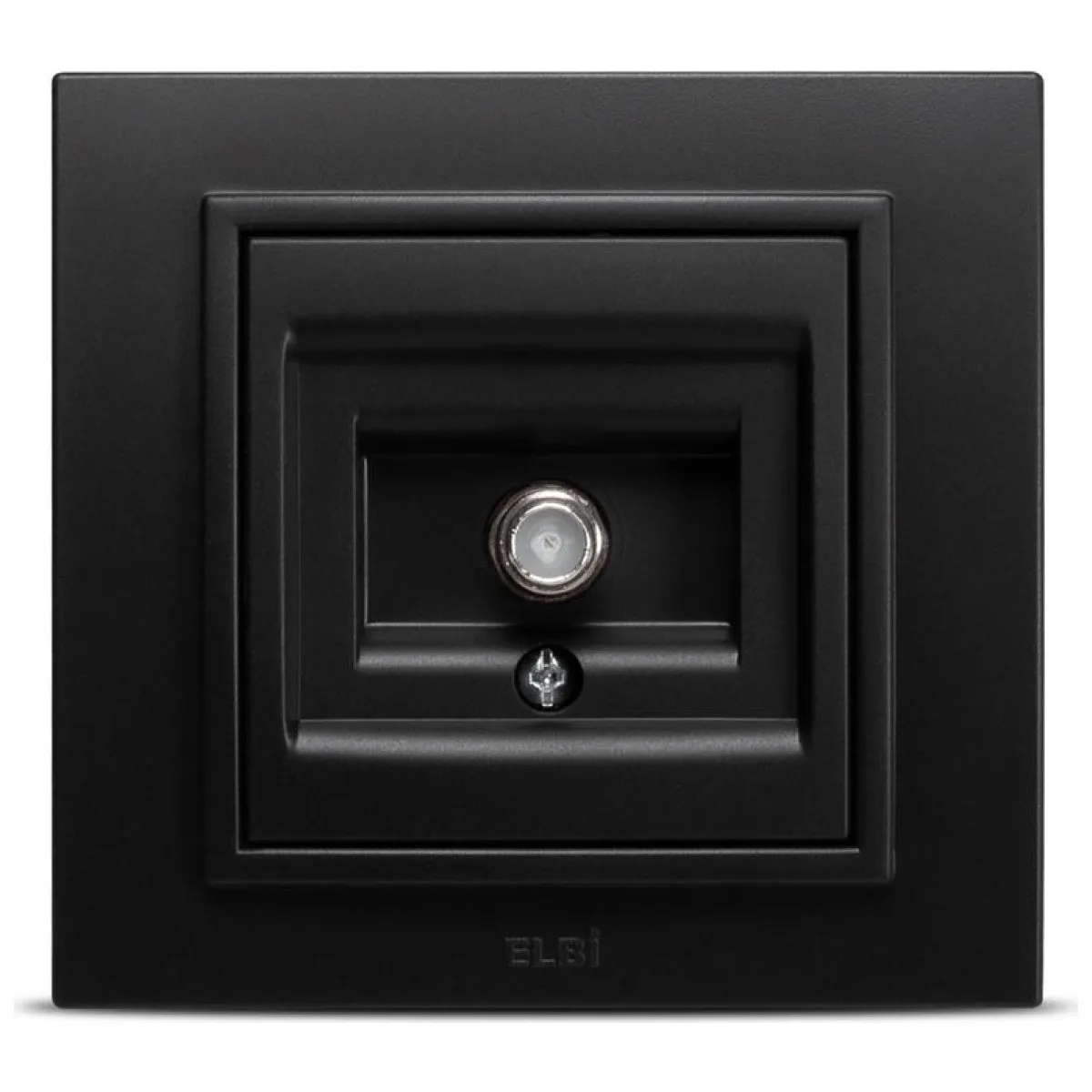 Priza TV negru mat Zena cu conector F - Elbi