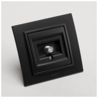 Priza TV negru mat Zena cu conector F - Elbi - detaliu