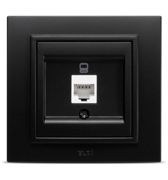Priza date 1xRJ45 Cat6e negru mat Zena - retea UTP