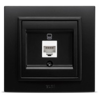 Priza date 1xRJ45 Cat6e negru mat Zena - retea UTP