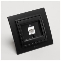Priza date 1xRJ45 Cat6e negru mat Zena - retea UTP - vedere laterala