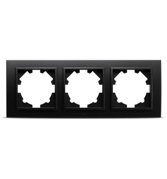 Rama 3 posturi negru mat Zena, ornament plastic 3 module