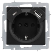 Priza incarcare USB Type-C negru, gama Vesna - Lezard