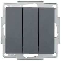 Intrerupator triplu 10A gri grafit Vesna - Lezard