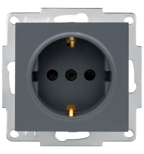 Priza Schuko 16A gri grafit Vesna - Lezard