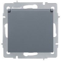Priza Schuko cu capac 16A gri grafit Vesna - Lezard