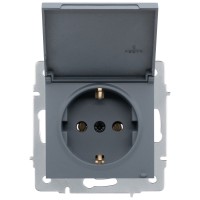 Priza Schuko cu capac 16A gri grafit Vesna - Lezard - imagine 6