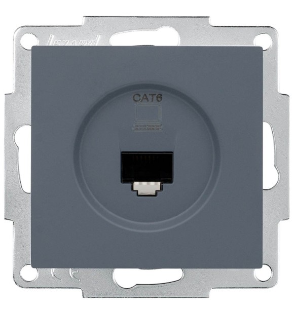 Priza date 1xRJ45 Cat6e gri grafit Vesna - Lezard
