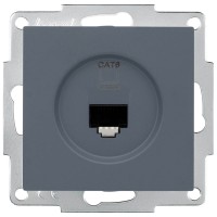 Priza date 1xRJ45 Cat6e gri grafit Vesna - Lezard