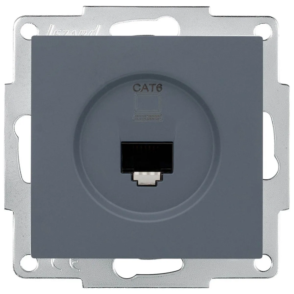 Priza date 1xRJ45 Cat6e gri grafit Vesna - Lezard