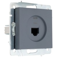 Priza date 1xRJ45 Cat6e gri grafit Vesna - Lezard - ambalaj
