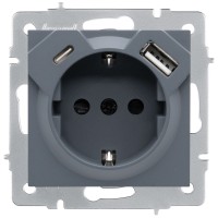 Priza incarcare USB Type-C gri grafit Vesna - Lezard