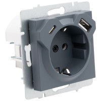 Priza incarcare USB Type-C gri grafit Vesna - Lezard - ambalaj