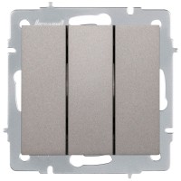 Intrerupator triplu 10A gri deschis Vesna - Lezard
