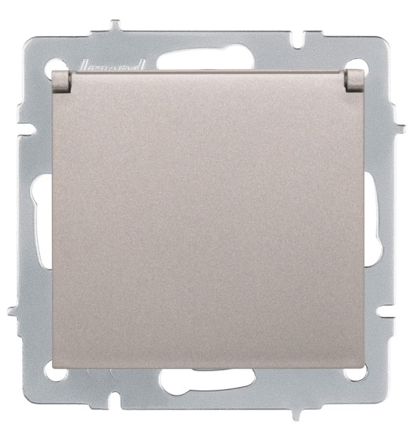 Priza Schuko cu capac 16A gri deschis Vesna - Lezard