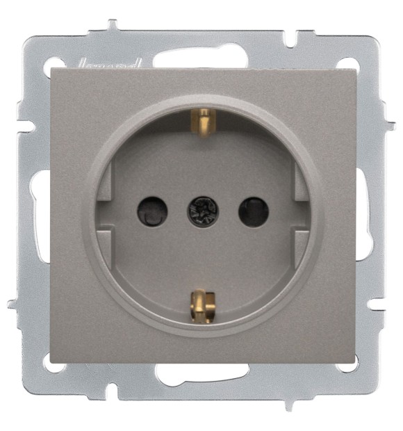 Priza Schuko 16A cu protectie copii gri deschis Vesna - Lezard
