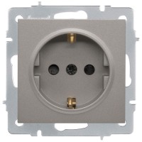 Priza Schuko 16A cu protectie copii gri deschis Vesna - Lezard