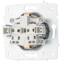Priza Schuko 16A cu protectie copii gri deschis Vesna - Lezard - vedere laterala