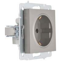 Priza Schuko 16A cu protectie copii gri deschis Vesna - Lezard - detaliu