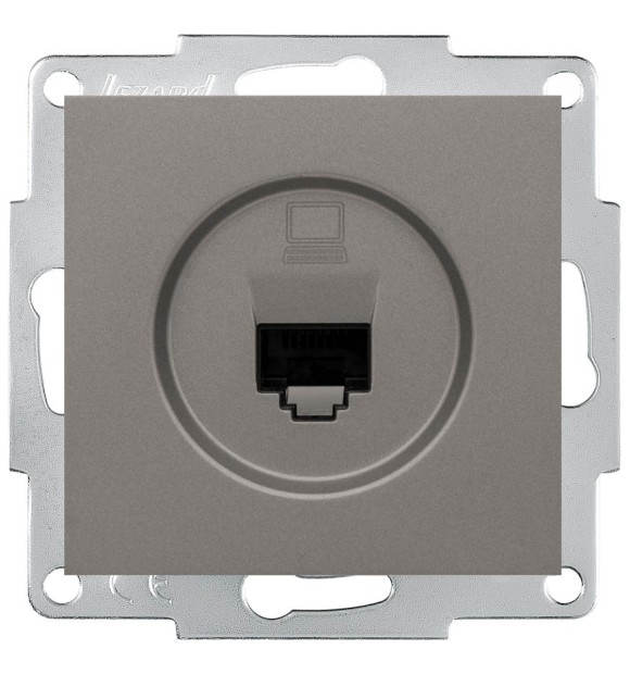 Priza date 1xRJ45 Cat6e UTP gri deschis Vesna - Lezard