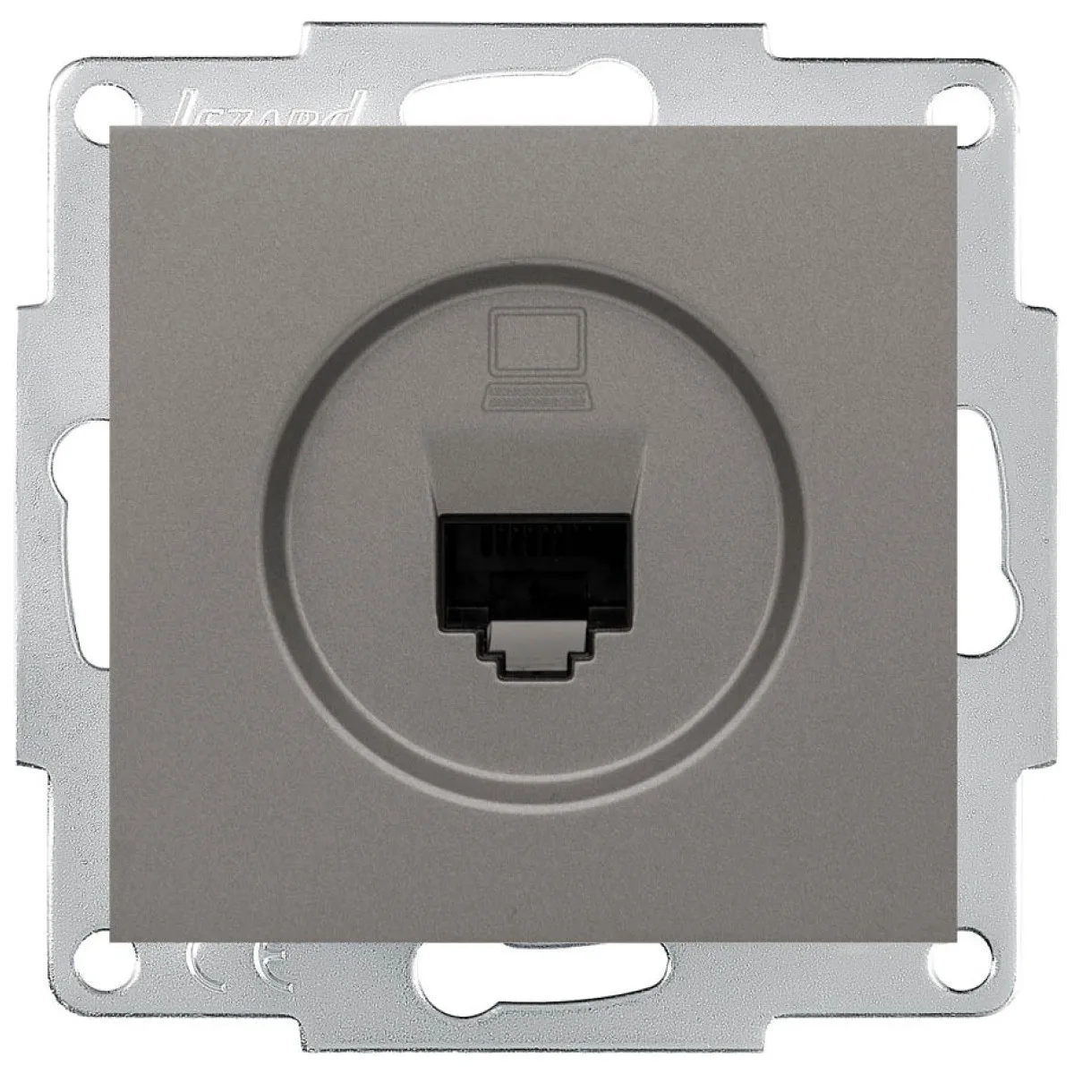 Priza date 1xRJ45 Cat6e UTP gri deschis Vesna - Lezard