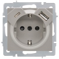 Priza USB Type-C gri deschis Vesna - incarcare directa in perete