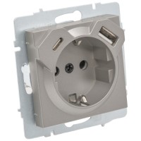 Priza USB Type-C gri deschis Vesna - incarcare directa in perete - imagine 5