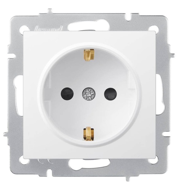 Priza Schuko 16A cu protectie copii alba, gama Vesna - Lezard