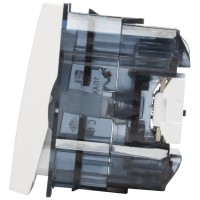 Intrerupator simplu 1M 10A alb cu LED, gama Moda - Elbi - vedere laterala