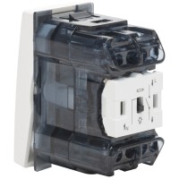 Intrerupator simplu 1M 10A alb cu LED, gama Moda - Elbi - detaliu