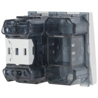 Intrerupator simplu dublu 2M 10A alb, gama Moda - Elbi - detaliu