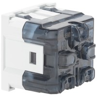 Priza Schuko protectie copii 2M 16A alba Moda Elbi - vedere laterala