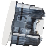 Intrerupator simplu 1M 10A cu LED alb mat Moda - ELBI - vedere laterala
