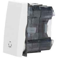 Intrerupator cu revenire 1M 10A alb mat Moda - Elbi - vedere laterala