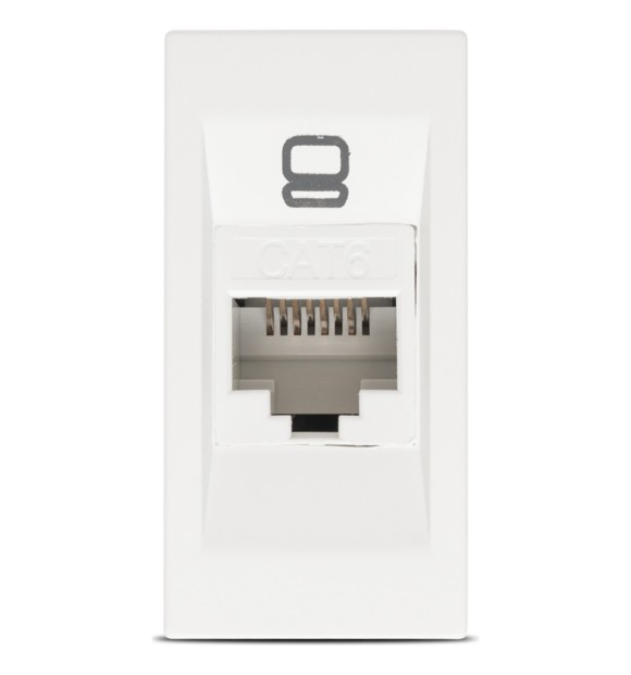 Priza date UTP Cat.6e RJ45 1M alb mat, gama Moda - Elbi