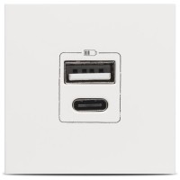 Priza incarcare USB A+C 5V 2.4A 2M alb mat Moda Voice