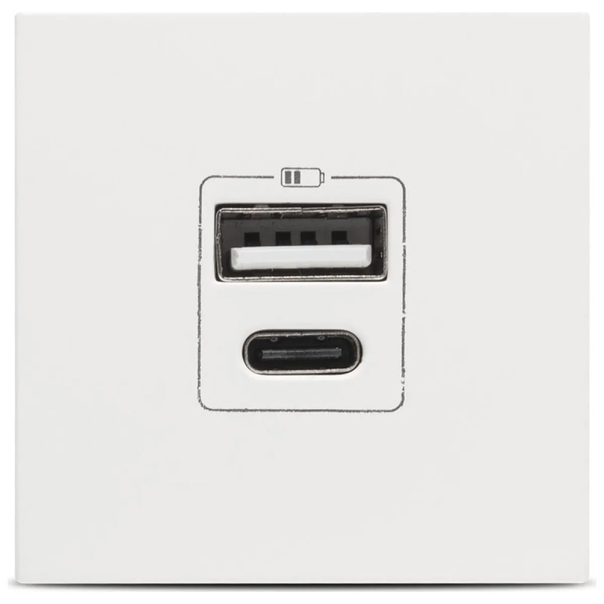 Priza incarcare USB A+C 5V 2.4A 2M alb mat Moda Voice