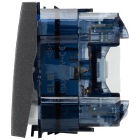 Intrerupator simplu 2M 10A antracit mat Moda Voice - Elbi - detaliu