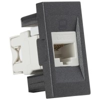 Priza date UTP RJ45 Cat.6e 1M antracit Moda - ELBI - vedere laterala