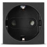 Priza Schuko 2M 16A cu protectie copii antracit mat, gama Moda