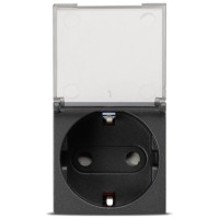 Priza Schuko cu protectie copii 2M 16A antracit Moda - vedere laterala
