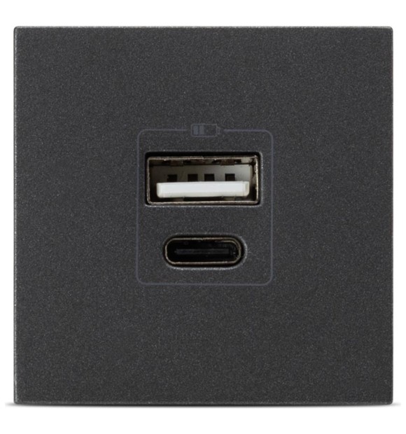 Priza USB A+C 5V 2,4A 2M antracit mat Moda - Elbi