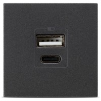 Priza USB A+C 5V 2,4A 2M antracit mat Moda - Elbi