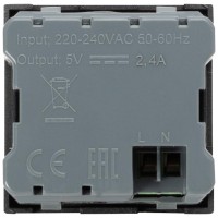 Priza USB A+C 5V 2,4A 2M antracit mat Moda - Elbi - ambalaj