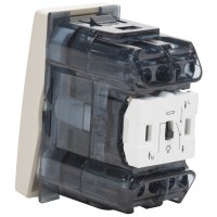 Intrerupator simplu 1M 10A bej mat cu LED, gama Moda - detaliu